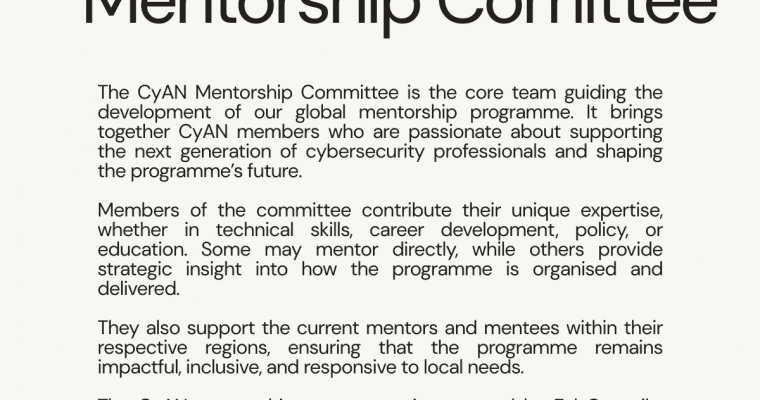 Meet the CyAN Mentorship Committee – Driving Global Cybersecurity Mentorship