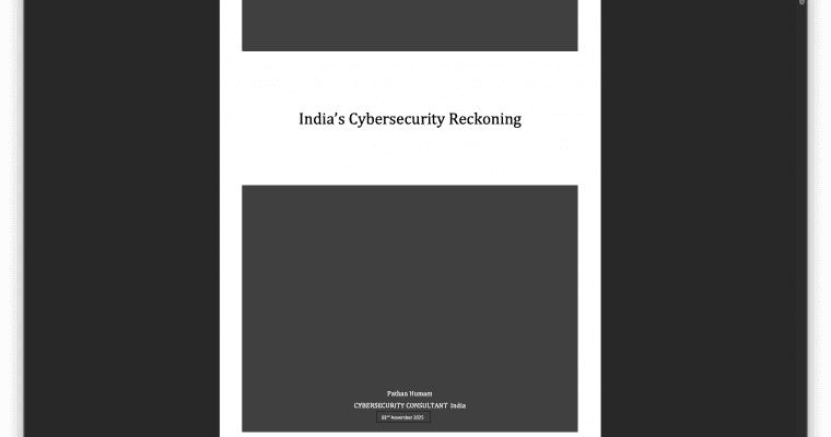 India’s Cyber Threat Landscape 2025: The ₹20,000 Crore Cyber Tsunami by Pathan Humam